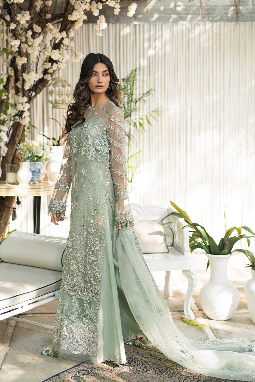 Buy Pakistani Grey Bridal Dress Online in India - Etsy